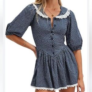 Free People Floral Navy Dress